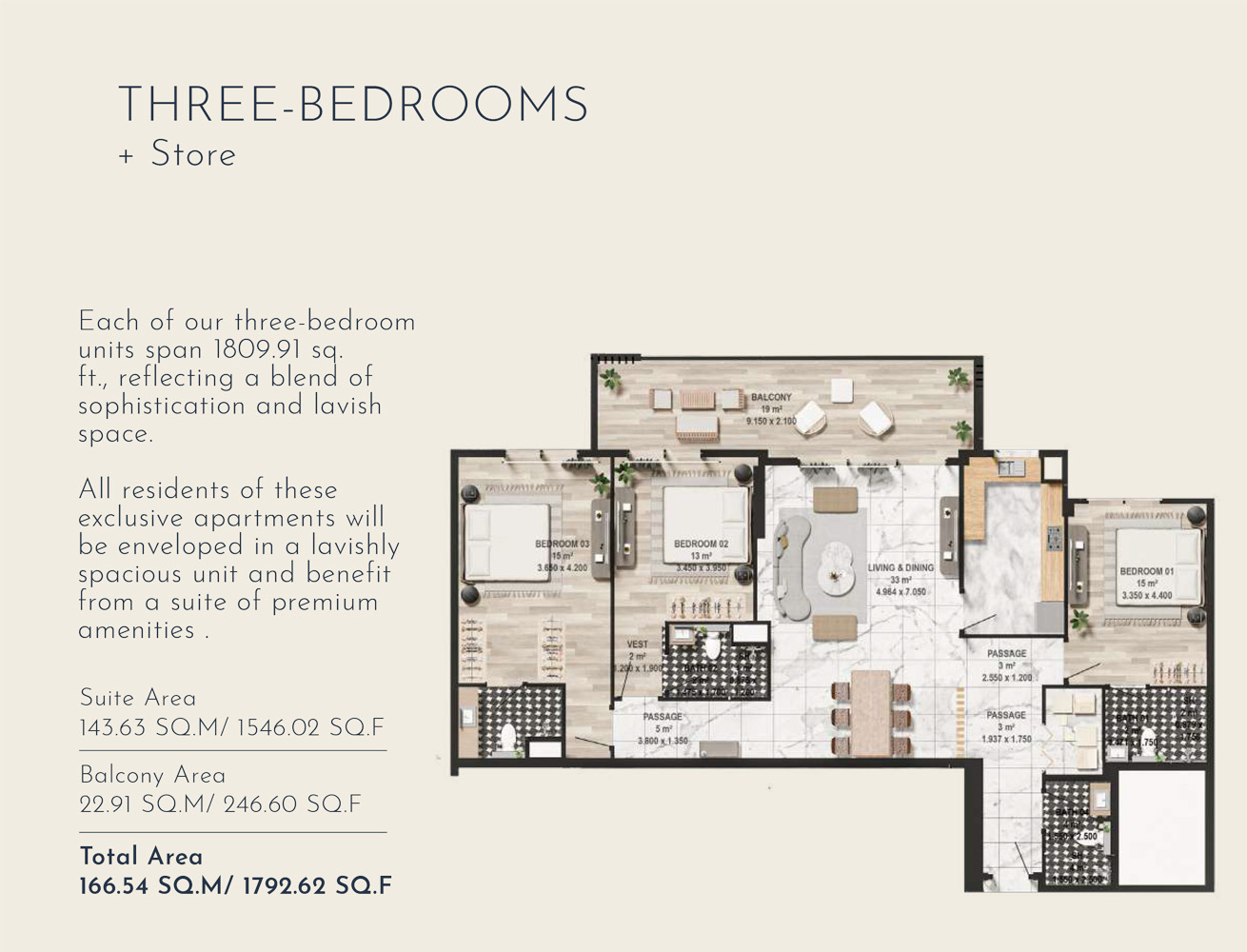 aura floor plan 3bhk